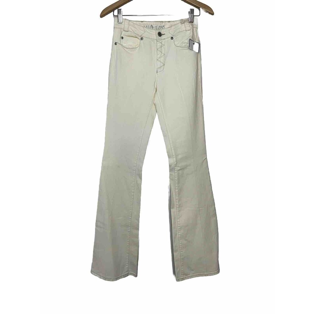 Anthropologie MiH Marakesh Aviator Kick Flare Jeans Womens 25 L NWT Ivory Denim